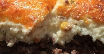 Cheesy Beef & Creamy Potato Pie