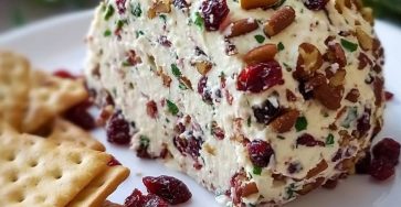Cream Cheese Ball with Cranberries, Nuts & Holiday Spices