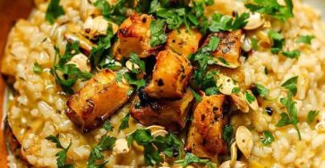 Roasted Butternut Squash and Leek Risotto