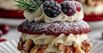 Red Velvet Wreath Whoopie Pies