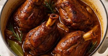 Slow Cooked Lamb Shanks in a Rich Sauce