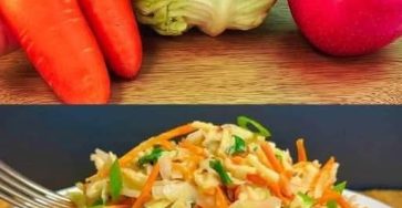 light and refreshing cabbage, carrot, and apple salad