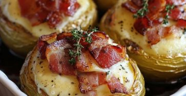 Potatoes Stuffed with Bacon & Reblochon Cheese
