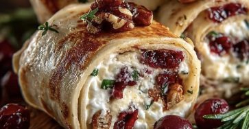 Brie & Cranberry Stuffed Flatbread Pinwheels