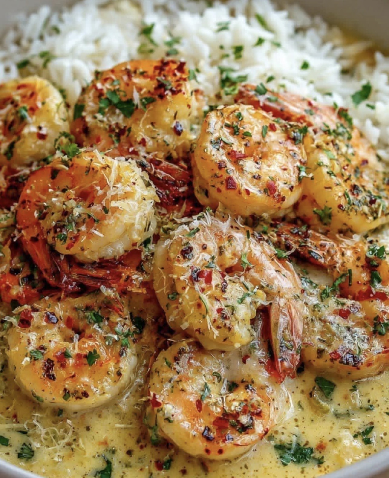 Creamy Garlic Butter Shrimp with Rice